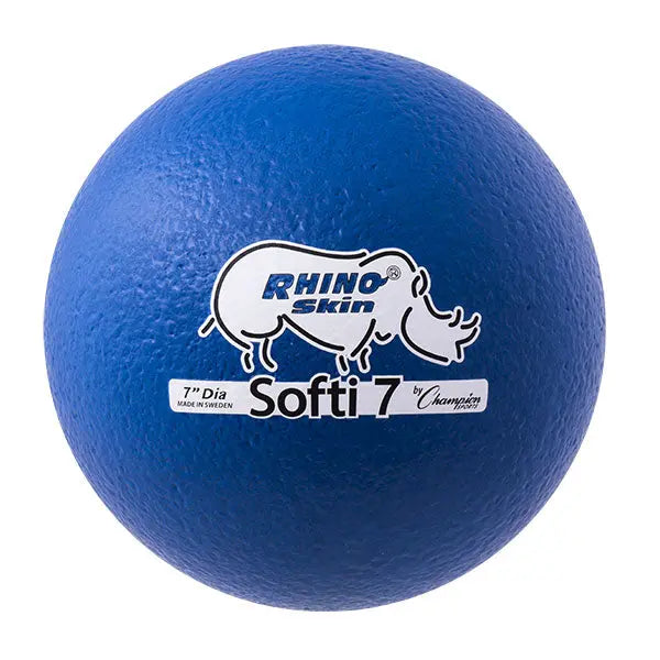 7" Rhino Skin Softi Low Bounce Foam Ball, Blue HoopsKing