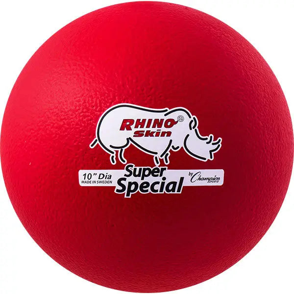 10" Rhino Skin Super Special Foam Ball, Red HoopsKing