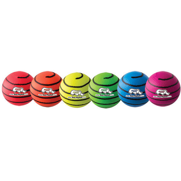 6.3" Rhino Skin Medium Bounce Neon Swirl Ball Set