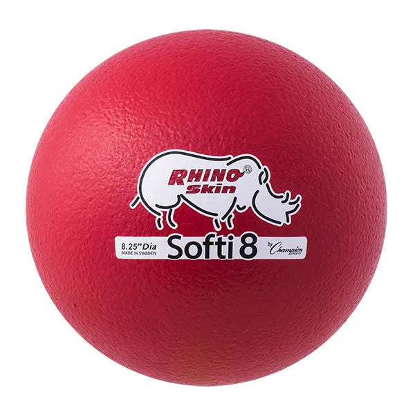 8.25" Rhino Skin Low Bounce Softi Foam Ball, Red HoopsKing