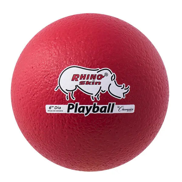 6.3" Rhino Skin Foam Ball Medium Bounce, Red HoopsKing