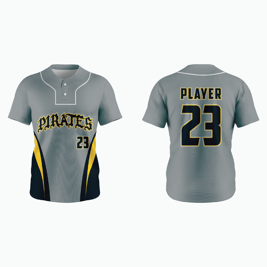 Pro 2-Button Drop V Placketed Baseball Jersey example 9
