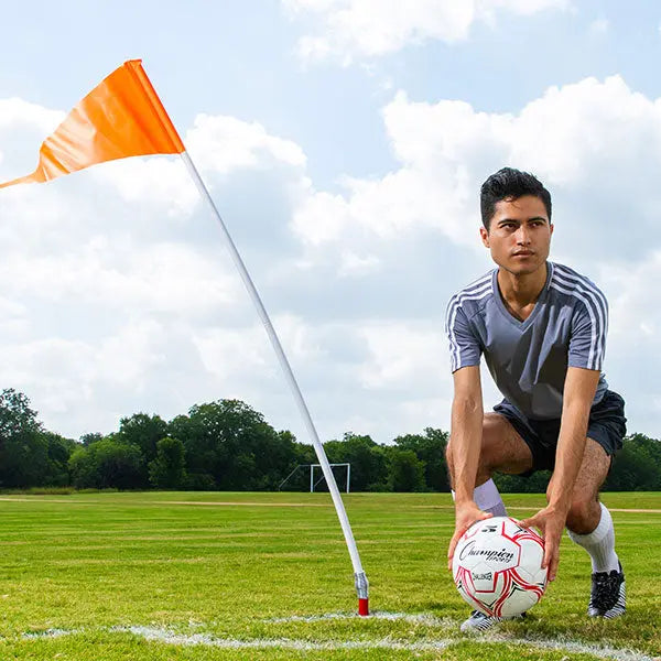 SOCCER CORNER FLAG SET WITH PLASTIC POLES HoopsKing