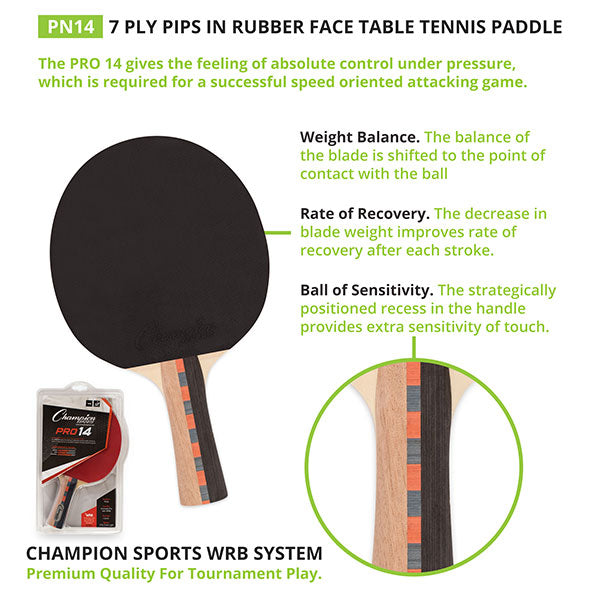 7-Ply Pips in Rubber Face Table Tennis Paddle
