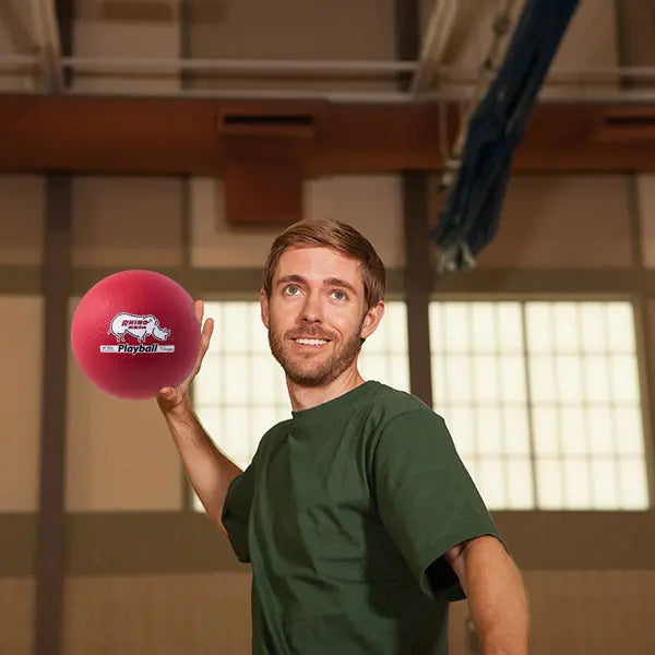 6.3" Rhino Skin Foam Ball Medium Bounce, Red HoopsKing