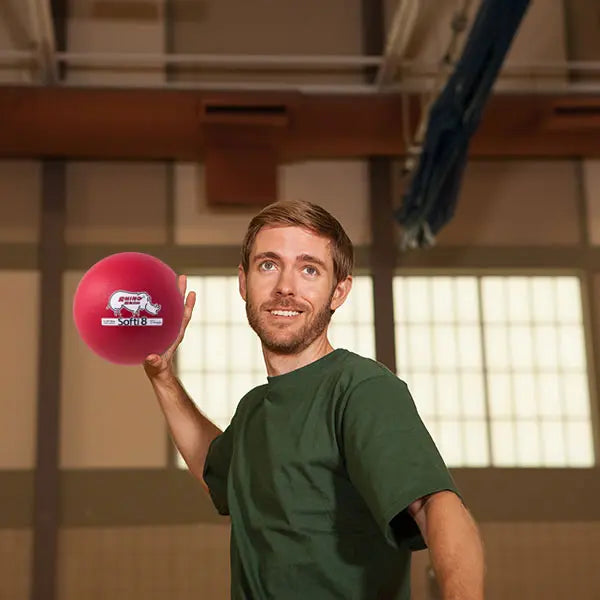 8.25" Rhino Skin Low Bounce Softi Foam Ball, Red HoopsKing