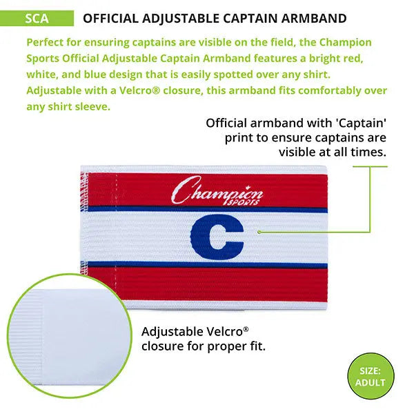 ADJUSTABLE OFFICIAL CAPTAIN ARMBAND Champion Sports