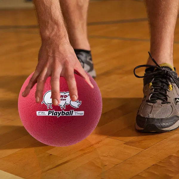 6.3" Rhino Skin Foam Ball Medium Bounce, Red HoopsKing