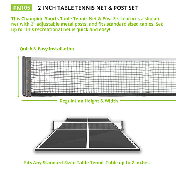 2" Table Tennis Net and Post Set
