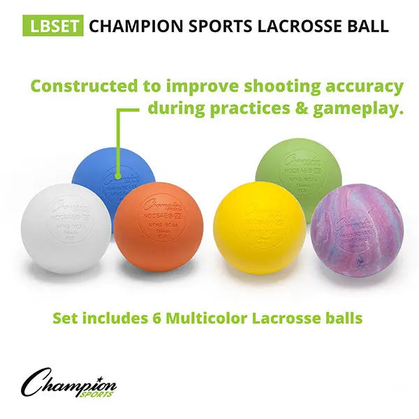 LACROSSE BALLS, 6 COLOR SET HoopsKing