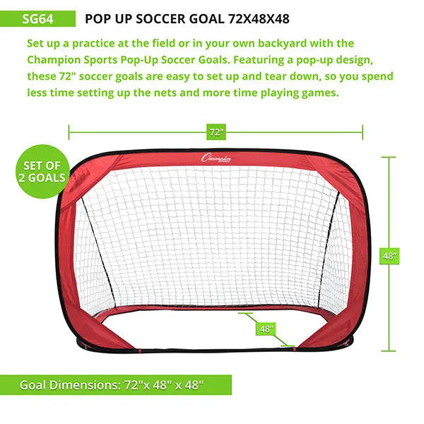 POP-UP SOCCER GOAL 6' x 4' HoopsKing