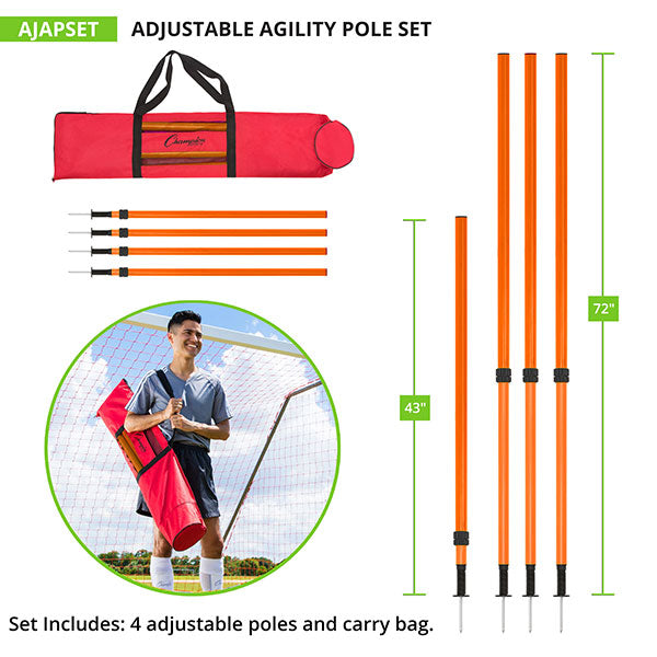Adjustable Agility Pole Set