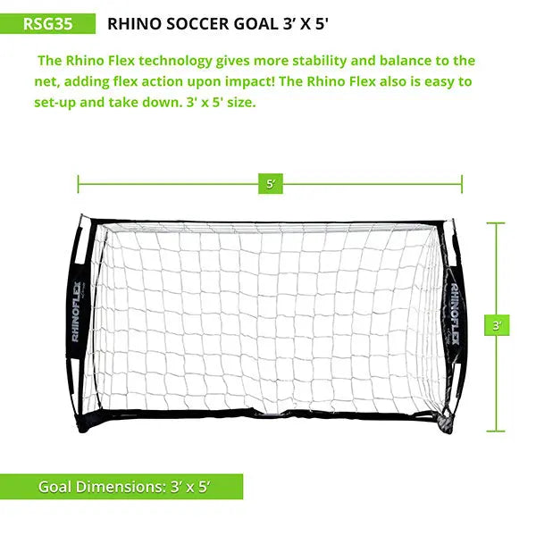 RHINO FLEX PORTABLE SOCCER GOAL 3' X 5' HoopsKing