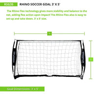 Thumbnail for RHINO FLEX PORTABLE SOCCER GOAL 3' X 5' HoopsKing