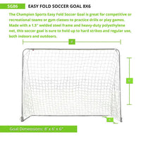 Thumbnail for EASY FOLD SOCCER GOAL HoopsKing