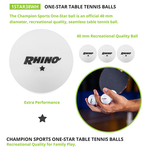 1-Star Table Tennis Balls, 38