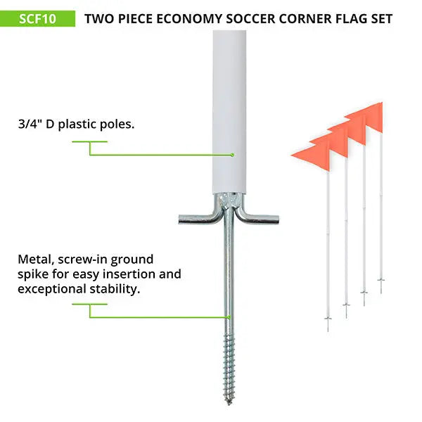 TWO-PIECE ECONOMY SOCCER CORNER FLAGS HoopsKing