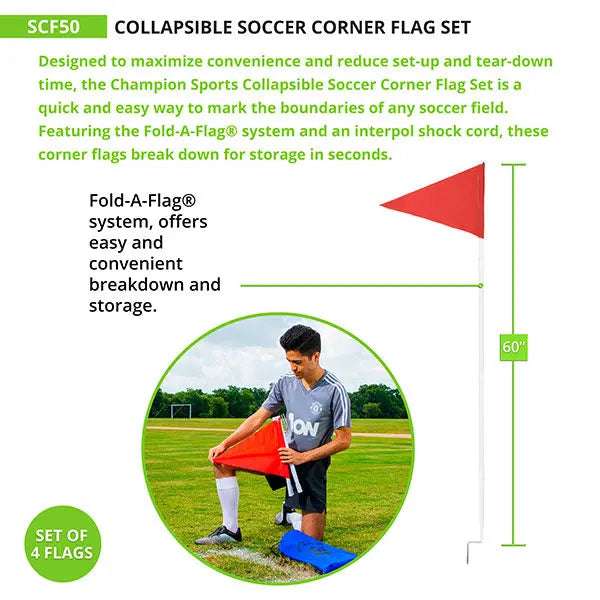 COLLAPSIBLE SOCCER CORNER FLAGS Champion Sports