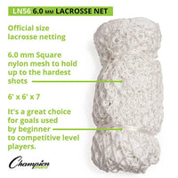 Thumbnail for 6 MM LACROSSE NETS, WHITE HoopsKing