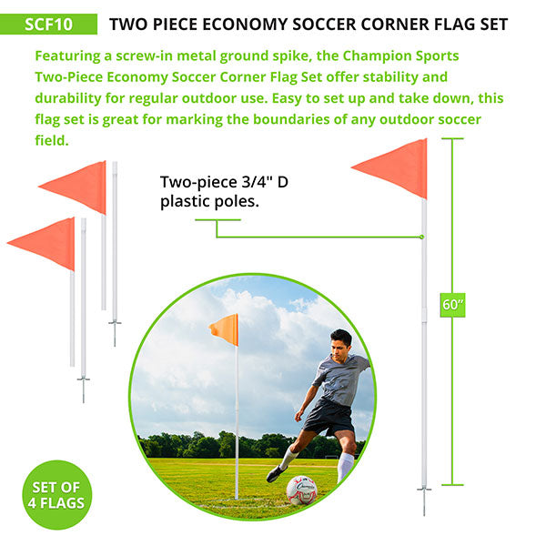 TWO-PIECE ECONOMY SOCCER CORNER FLAGS