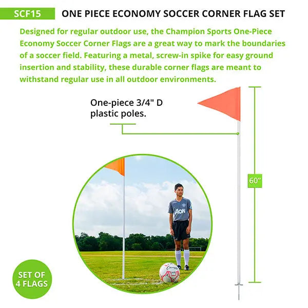 ONE-PIECE ECONOMY SOCCER CORNER FLAGS Champion Sports