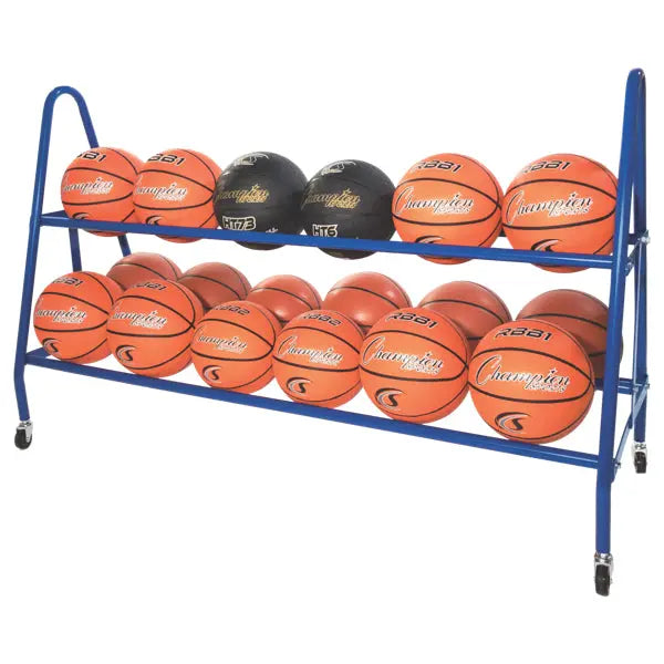 DELUXE HEAVY-DUTY BALL CART | 18 Balls Champion Sports