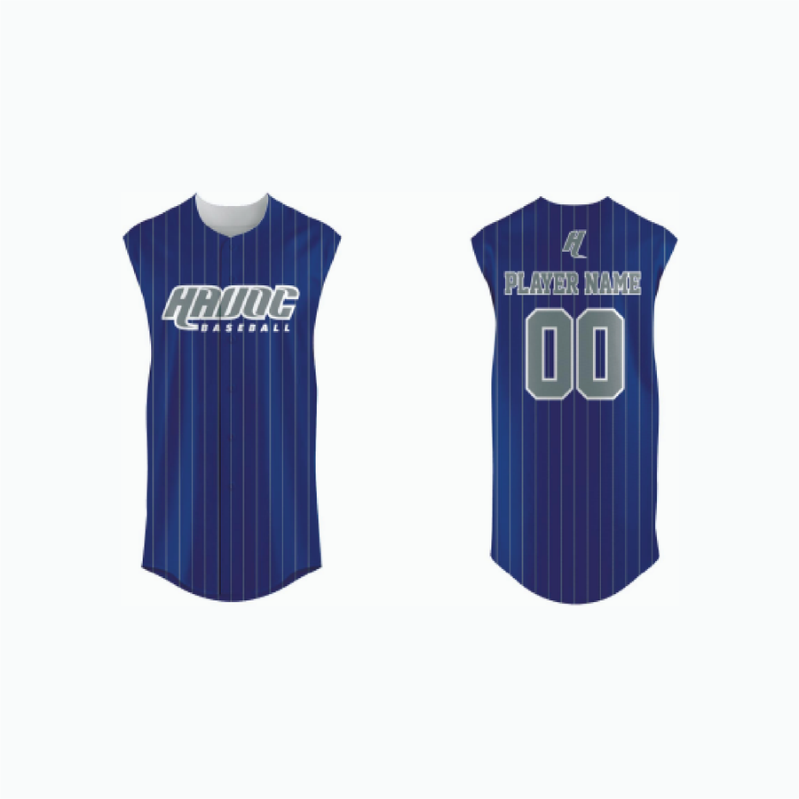 Sleeveless Full-Button Baseball Jersey example 5