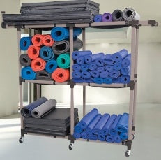 Fitness Yoga Mat Cart – Bulk Equipment Bin | Easy Assembly | 75"L x 19"w x 70"H Order Code: GMCSC