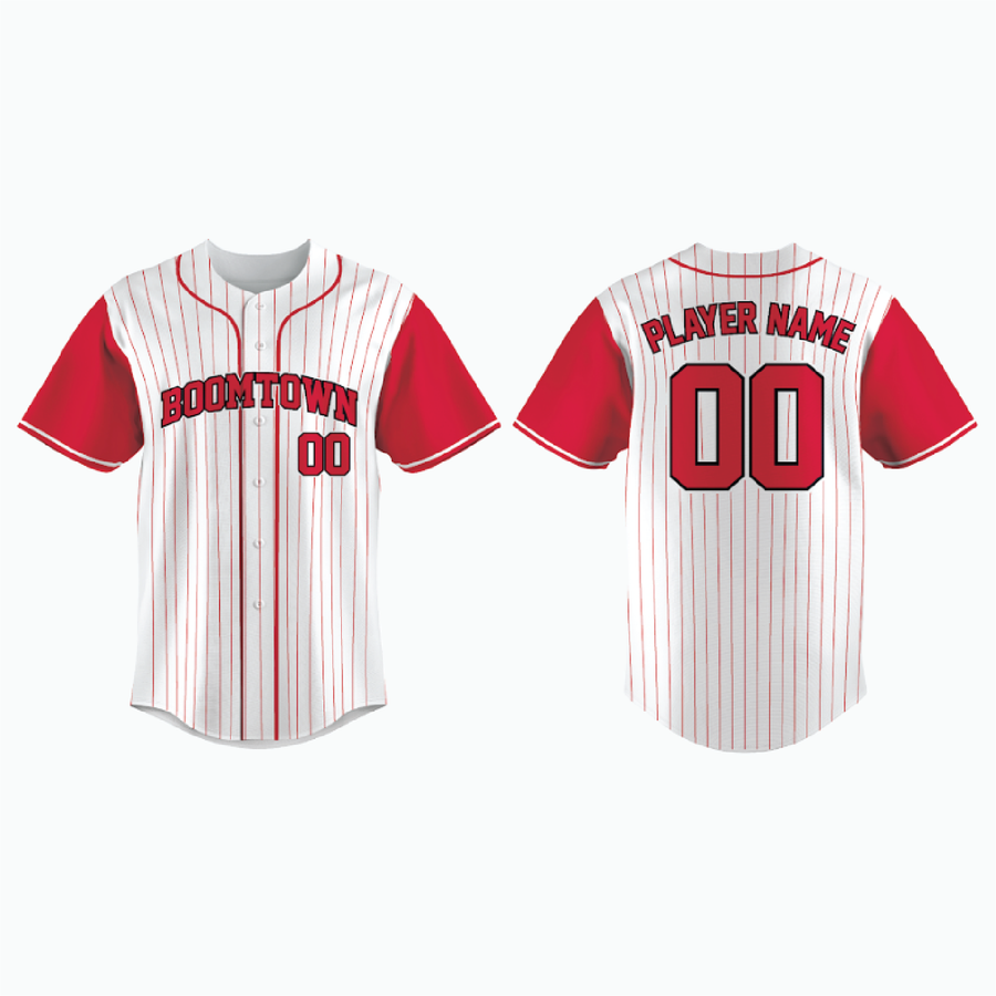 Straight Hem Full-Button Baseball Jersey (Untucked Fit) example 14
