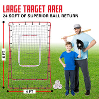 Thumbnail for Pitch Back Baseball / Softball Rebounder Pro w/ 3 Progression Weighted Pitching Baseballs