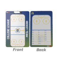 Portable hockey coaching clipboard whiteboard for bench use during games and practice