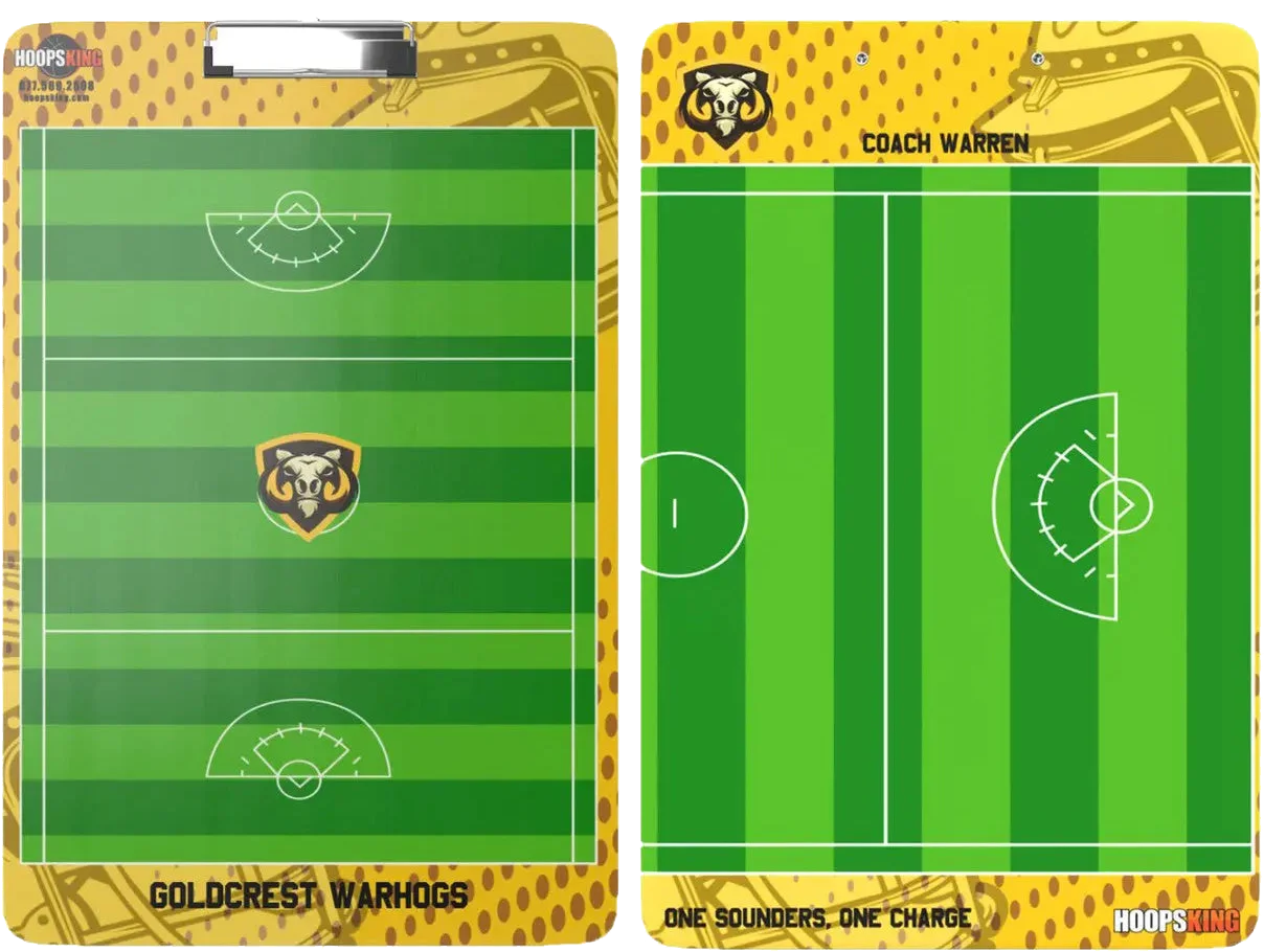 Custom lacrosse clipboard with tactical diagrams and durable construction for coaches.