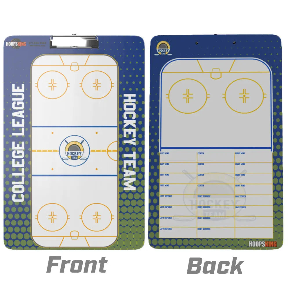 Professional hockey clipboard whiteboard used for drawing strategies and drills