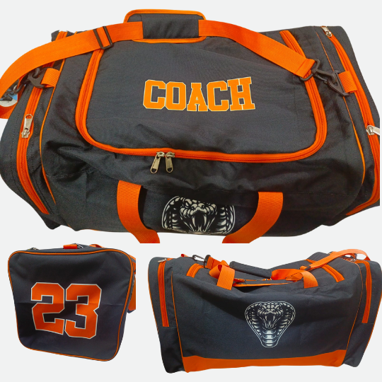Water-resistant team duffle bag for athletes