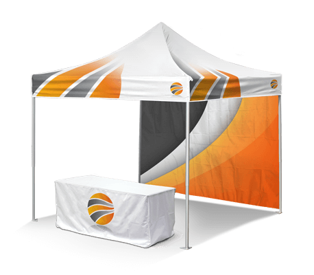 Full-color 10x10 event tent with 600D polyester canopy and walls