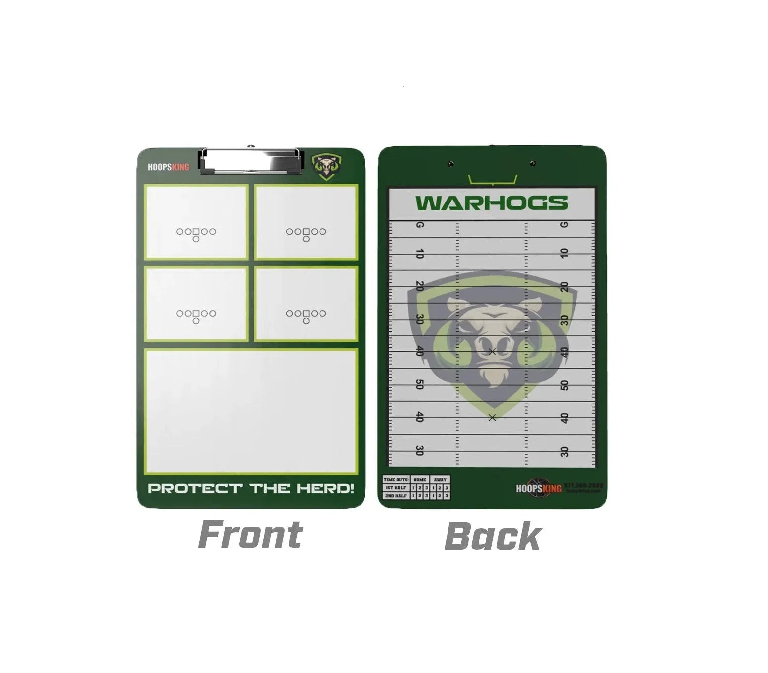 Durable custom football dry erase board clipboard for game strategy planning