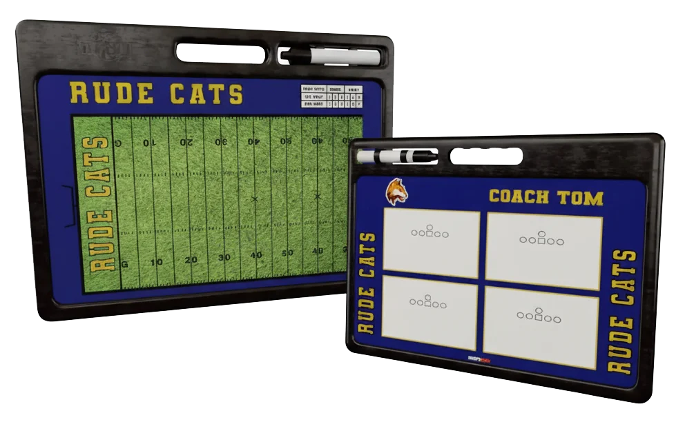 Whiteboard for Football Coaches with Dual-Sided Field Layouts