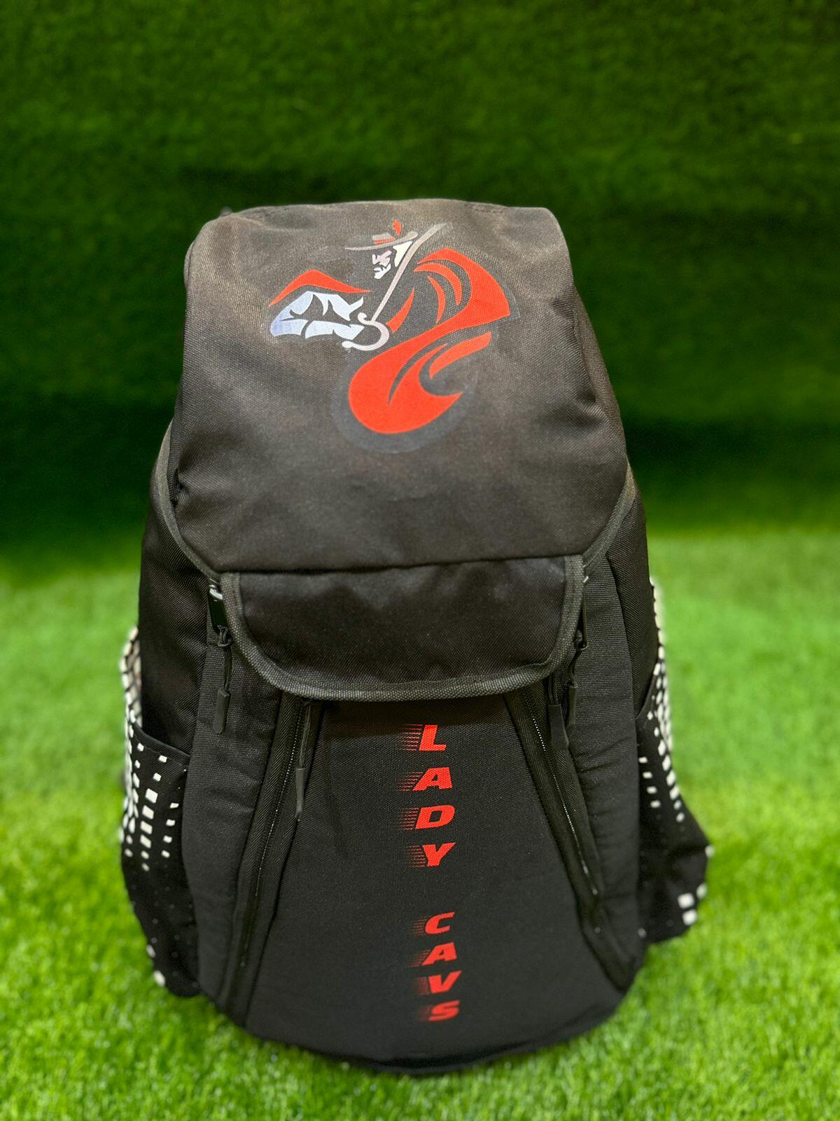 Sublimated backpack featuring custom school colors