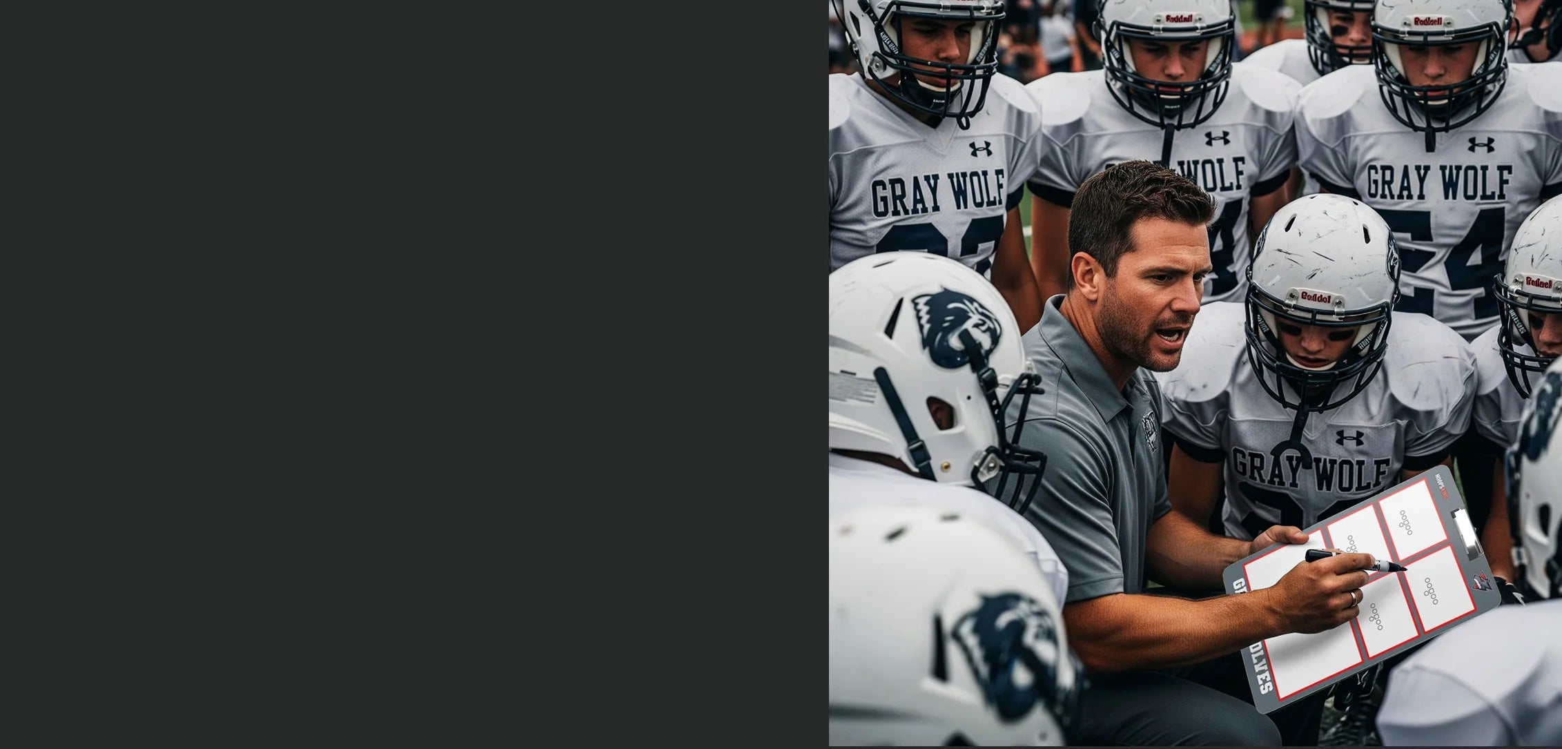 Football Coaching Clipboard Whiteboard – Full Field Custom football dry erase board clipboard whiteboard with full-field diagram