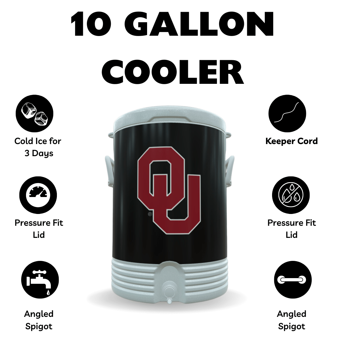 Personalized 5-gallon water cooler with custom branding for sports teams or corporate events.