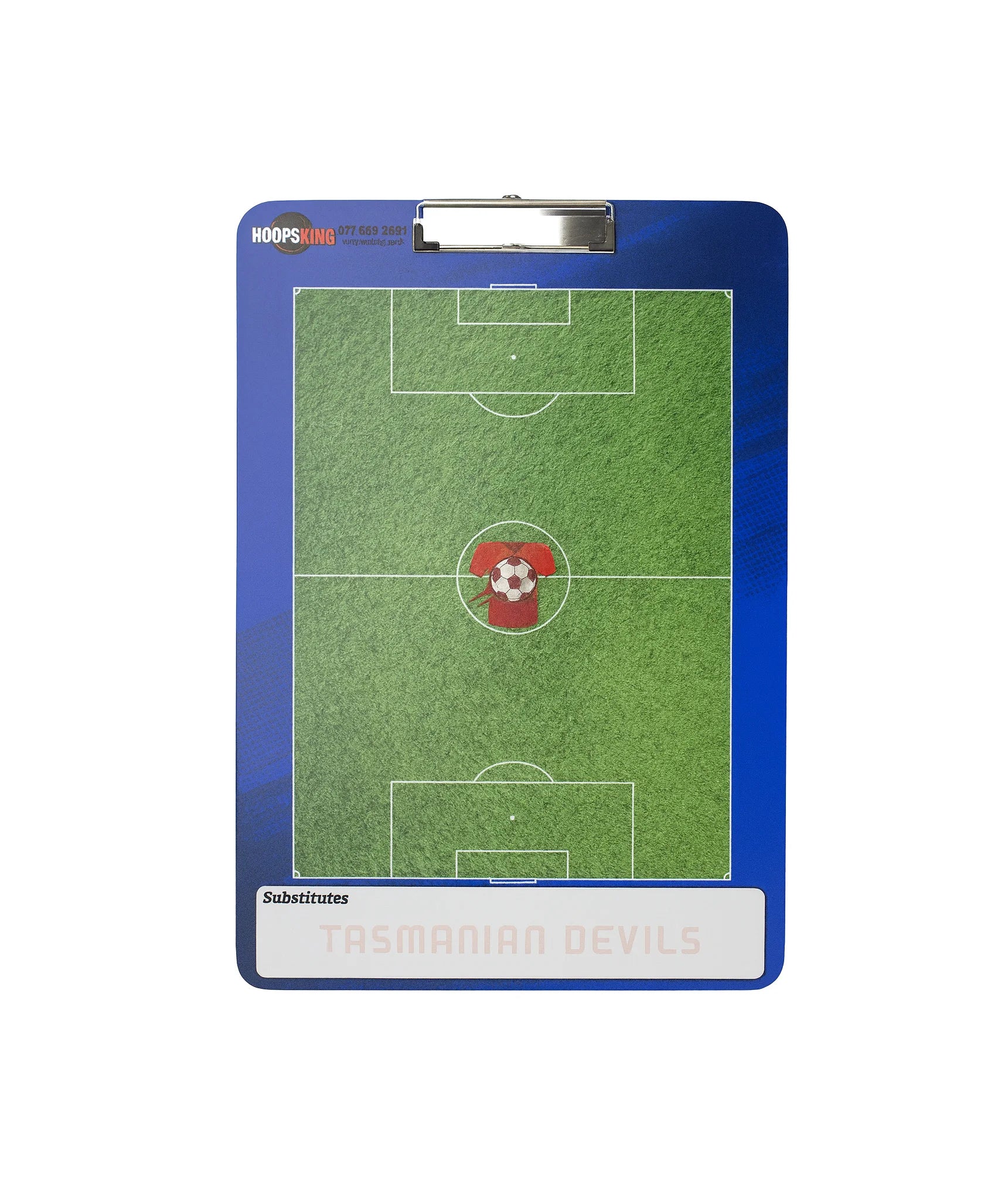 Personalized soccer coaching whiteboard clipboard with team name and logo options