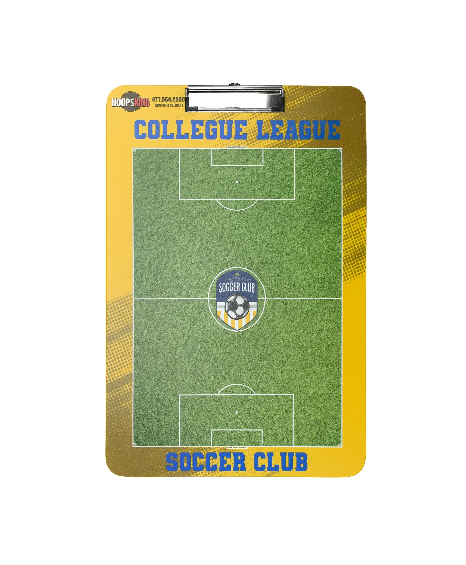 Durable soccer coaching clipboard whiteboard with clear pitch markings
