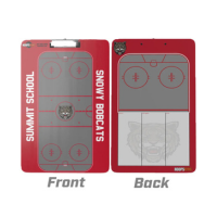 Durable custom hockey coaching whiteboard clipboard with clear rink markings