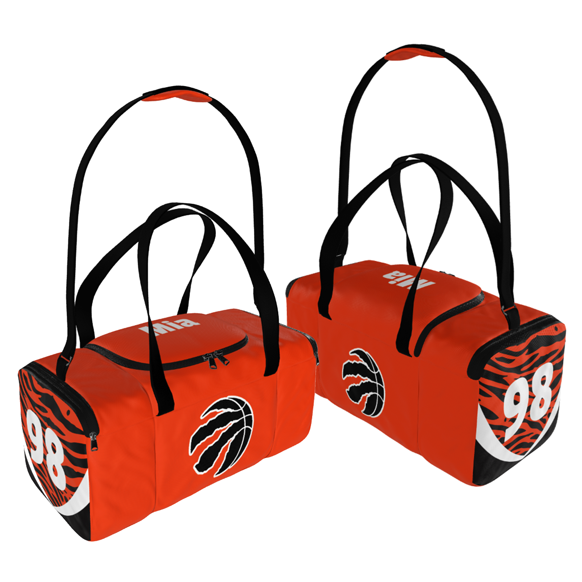 Team gear bag with sublimated logo and side storage