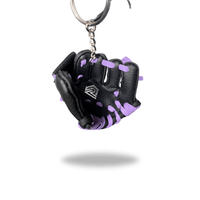 Thumbnail for Mini Glove Keychain Black with Purple Laces