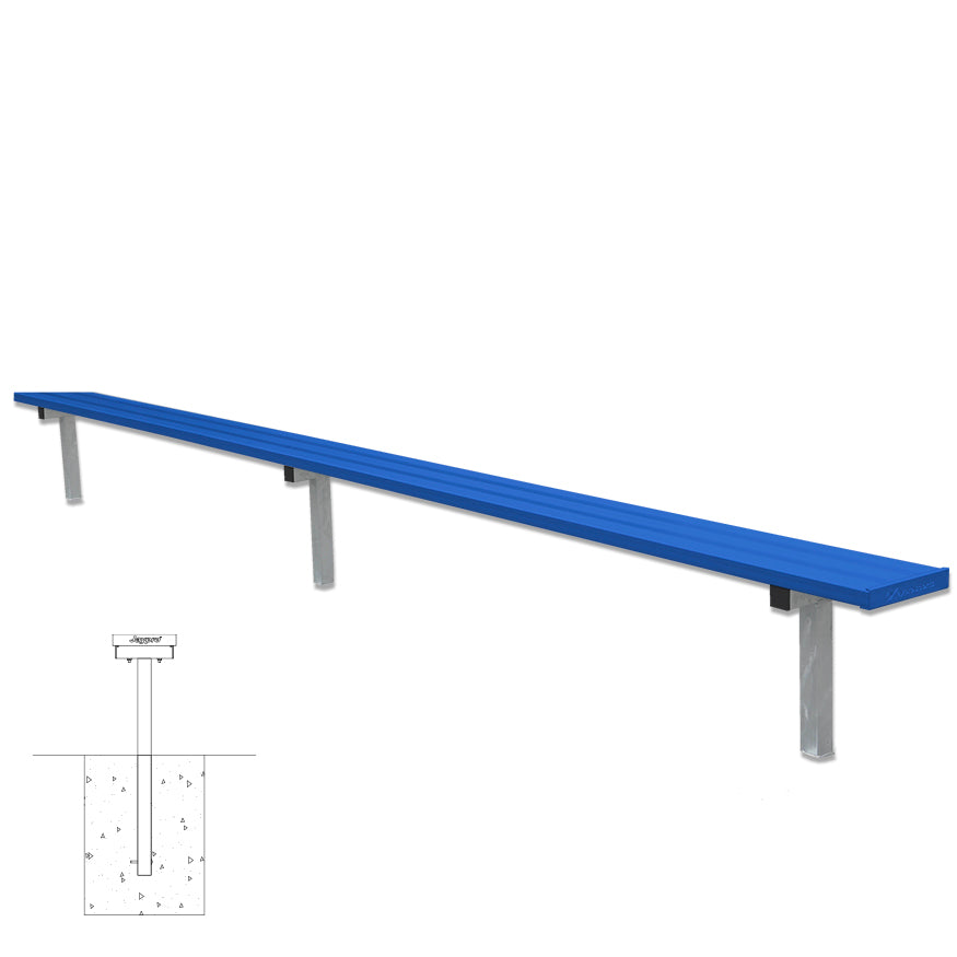 Player Bench - 15 ft. - In-Ground (Powder Coated)