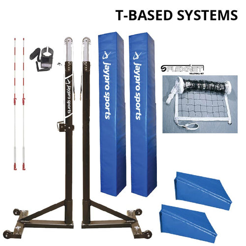 T-Base - Competition Volleyball Net System (FeatherLite (Pin-Stop Height Adjust) Upright) - NFHS, NCAA, USVBA Compliant