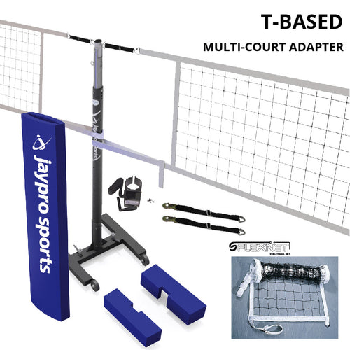 T-Base - Competition Volleyball Net Center Upright System (FeatherLite (Pin-Stop Height Adjust) Upright) - NFHS, NCAA, USVBA Compliant