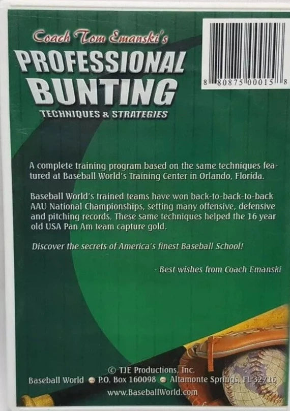 Tom Emanski's Professional Bunting Techniques & Strategies