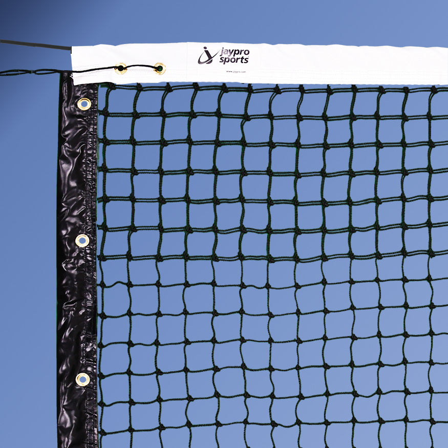 Tournament Tennis Net (1-7/8 in. Sq. - 3mm Polyethylene Knotted Mesh) - Tennis Net (42 ft.L x 42 in.H) (Black)
